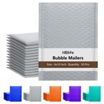 HBlife 6x10 Inches Poly Bubble Mailers Self Seal Grey Padded Envelopes Shipping Envelopes Plastic Mailing Bags, Pack of 50