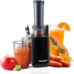 Elite Gourmet EJX600 Compact Small Space-Saving Masticating Slow Juicer, Cold Press Juice Extractor, Nutrient and Vitamin Dense, Easy to Clean, 16 oz Juice Cup, Charcoal Grey