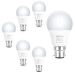 ROTTYI B22 Bayonet Light Bulbs 60W Equivalent, Cool White 6500K Daylight Bulbs, 8W 880LM LED Bulb, BC A60 GLS Energy Saving Lightbulbs, Classic Shape Non-dimmable, Pack of 6