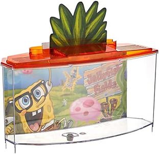 PENN-PLAX Spongebob Squarepants Officially Licensed Betta and Goldfish Bow Tank – Orange – 0.7 Gallon