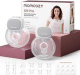 Momcozy S9 Pro Hands-Free Wearable Breast Pump, 2 Modes 9 Levels, Long Battery Life & LED Display, 24mm Portable Breastfeeding Pump, Gray, 2 Count