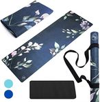 Foldable Lightweight - Thin Light Non-Slip Travel Yoga Mat Eco (Secret Garden)