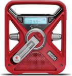 Eton - American Red Cross FRX3+ Emergency NOAA Weather Radio, Red, Digital Display, Hand Turbine, Solar Power, Red LED Flashing Beacon, 7 NOAA/Environment Canada Weather Bands, Phone Charger