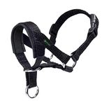 ILEPARK Dog Head Collar with Padded Fabric, Head Harness for Dogs, Anti pulling Head Halter Collar, Adjustable and Easily Control (L,Black)