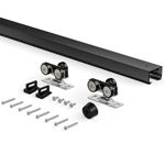 EaseLife 5FT/60in Sliding Pocket Door Hardware Kit,Commercial Grade,Aluminum Box Rail Kit,Slide Smoothly Quietly,Easy Install,Black,No Door (60" Track Kit for 23"~30" Wide Single Door)