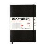 Monthly Planner & Notebook Composition (B5) 2024, 16 Months, Softcover, Black, English