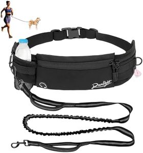 Runlight Hands Free Dog Leash Retractable Leash for Small Medium Dogs Adjustable Dog Walking Belt Bungee Leash Waist Leash for Dog Walking Training Jogging Hiking Black