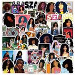 50pcs SZA Ctrl Stickers for Laptop, Singer Cool Stickers, Trendy Waterproof Vinyl Decals for Teens Water Bottles Phone Skateboard Luggage Bicycle Guitar Bumper