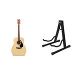 Yamaha F310 - Full Size Steel String Acoustic Guitar - Traditional Western Body - Natural & KEPLIN Guitar Stand A Frame Foldable Universal Fits All Guitars Acoustic Electric Bass Stand A