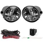 RP Remarkable Power, Fog Light for 2000-2006 Tundra (Not Fit Steel Front Bumper Models)/ 2001-2007 Sequoia with 9006 12V 51W Halogen bulbs and Wiring Harness& Switch Clear Lens Front Bumper Lamps Kit