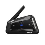 LEXIN MeshCom Motorcycle Helmet Bluetooth Headset, 24 Riders Mesh Communication System, Dual Chips with Audio Multitasking/Music Sharing/1150mAh Battery/FM Radio/Noise Reduction/Waterproof, 1 Pack