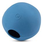 Beco Dog Ball - Eco Friendly Natural Rubber Hollow Chew Toy for Dogs - Extra Strong - Medium - Blue