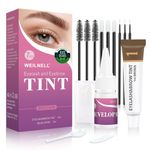 Eyebrow & Eyelash Tint Kit, Professional Instant Lash & Brow Dye Kit, Easy to Use with Natural Results, Salon Home Use DIY Hair Dyeing for Full Brows & Volume Lashes 7ml (Brown/Light Brown)