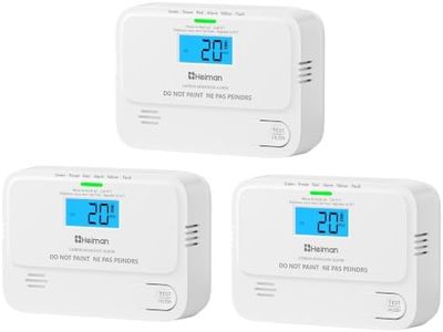 Heiman Carbon Monoxide Detectors, Low-Level Digital Display CO Alarm 3 Pack