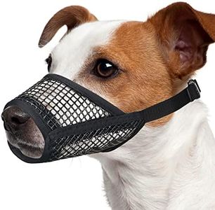 Mayerzon Dog Muzzle, Soft Mesh Muzzles for Small Medium Large Dogs Chihuahua Poodle Husky Labrador Retriever, Breathable Dog Mouth Guard for Biting Chewing Grooming, Allow Panting Drinking(M, Black)