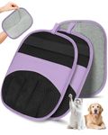 Magic Brush Glove Pet Hair - 2 Pack Electrostatic Grooming Removal Gloves for Dogs and Cats, The Magic Brush Pure Path Yomi Pet Grooming Needs, Fur Remover for Furniture, Clothes, Car Seats (Purple)