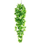 Tdas Plastic Artificial Plants Leaves Hanging Ivy Garlands Plant Greenery Vine Creeper Home Decor Door Wall Balcony Decoration Party Festival Craft (Design1 (1 Piece))