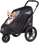 Breeze Black | Luxury Dog Bike Trailer | Large Sized Jogger | One-Hand Fold | Air Tires | INCL Rain Cover | Tire Pump | Bike Adapter