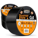 G4GADGET Gaffer Tape Black - 48mm x 45m (Pack of 3) - Heavy Duty Waterproof Cloth Duct Tape, Strong Adhesive, Tear-Resistant, Residue-Free for Indoor & Outdoor Use