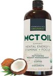 Viva Naturals Organic MCT Oil 32 fl oz - Best MCT Oil Organic for Coffee, MCT Coconut Oil Supports Energy & Mental Clarity, USDA Organic, Non-GMO, Paleo & Keto Certified, MCT Wellness