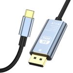 Boreguse RuhZa USB C to DisplayPort Cable 8K@60Hz,30Hz,4K 144Hz 120Hz Thunderbolt3 to Displayport Cable,USB Type C to DP Cable Thunderbolt3 Compatible