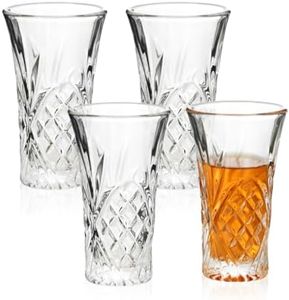 NCnnwovf 55ml Shot Glasses,Reusable Clear Shot Glass,Heavy Base Shot Glasses Set for Cocktail,Tequila,Liquor,Whisky,Vodka,Spirits (4)