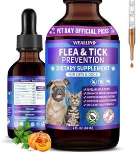 WEALLIN Flea and Tick Prevention Support for Cats and Dogs Natural Flea Treatment Drops with Multivitamin for Pets Oral Natural Supplement Flea and Tick Treatment Drops for All Breeds and Ages