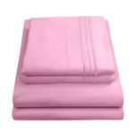 Sweet Home Collection 1800 Thread Count Egyptian Quality Brushed Microfiber 4 Piece Deep Pocket Bed Sheet Set(12 colors-Queen pink)