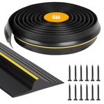 NUTKIT 6M Garage Door Threshold Seal Strip, 18mm High DIY Rubber Garage Draft Weather Excluder, Garage-Door Seals Bottom Flood Water Barrier Threshold Kit Includes 24 Screws