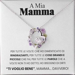 Luna Jewel Idea Regalo Mamma Collana Oro o Argento, con Cofanetto LED e Messaggio, Ciondolo Donna, Gioielli, per lei, Idee Compleanno, Madre, Festa della Mamma