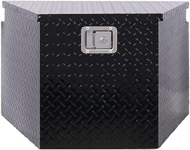 Truck Tool 29 Inch Trailer Tongue Box, Waterproof HeavyDuty Aluminum Tool Box With Lock And Keys, 5 Bar Tread Wide Utility Toolbox For Pick Up Truck Bed Rv Organizer TrailBox (29x16.5x18.5inch, Black)