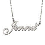 HUAN XUN Silver Pendant Name Necklace Jewelry Personalized for My Bitchs Jenna Birthday Gift