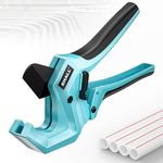 Shall PVC Pipe Cutter, Cuts up to 1-5/8”, Heavy-Duty Aluminum Ratchet Pipe Cutter Tool for PVC, PPR, PE, PEX, Plastic Hoses & Plumbing Pipes, Pipe Tube Cutters with High Performance SK5 Blade