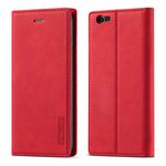 QLTYPRI Case for iPhone 6 Plus 6S Plus, Vintage Matte Leather Wallet Case Card Slot Kickstand Magnetic Shockproof Flip Folio Book Case Cover for iPhone 6 Plus 6S Plus - Red