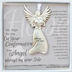 The Grandparent Gift Confirmation Keepsake Angel, Gray, Silver, 1 Pack