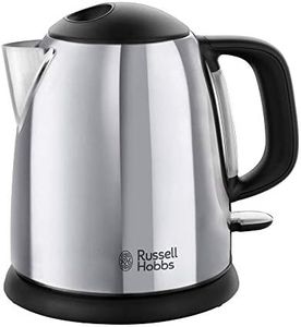 Russell Hobbs Bouilloire Electrique [Compacte] Victory (1 L, 2400W, Design Acier Brillant, Ebullition Rapide, Niveau d'eau Visible, Marqueurs 1/2/3 tasses, Filtre Anticalcaire amovible) 24990-70