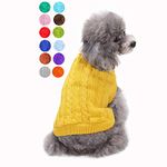 Dog Sweater, Warm Pet Sweater, Dog Sweaters for Small Dogs Medium Dogs Large Dogs, Cute Knitted Classic Cat Sweater Dog Clothes Coat for Girls Boys Dog Puppy Cat (XX-Small, Yellow)