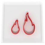 Just Cutters Flame Cutters | Mini/Small Set of 2 Fondant Icing Cutters Pastry Jewellery (3CM + 5CM)