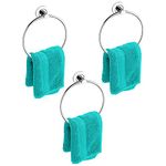 Plantex Stainless Steel Towel Ring and Napkin Holder for Washbasin/Bathroom/Kitchen (Pack of 3)