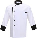 Nanxson Unisex Chef Jacket Men's Chef Coat Restaurant Kitchen Chef Uniform CFM0016 LongWhite L