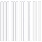 Swpeet 30Pcs Diamete 3mm 4mm 5mm 6mm 8mm 10mm Length 300mm White Acrylic Dowel Rods Assortment Kit, Clear Acrylic Round Solid Bar DIY Model Material Acrylic Round Stick for Model Making DIY Crafts