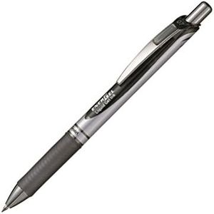 Pentel EnerGel BL77 Penna roller in gel con meccanica di stampa, Larghezza linea 0,7 mm (sfera 0,7 mm),1 Pezzo, Nero