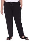 CUPID Women Plus Size Cotton Plain Comfortable Night Track Pant, Lower, Lounge Wear N Daily Gym Wear for Ladies_7XL_Black