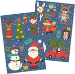 Glassboard Studio Christmas Holiday Vinyl Sticker Decal Decorations, Fun for Kids and Parties, 12 x 18 inch Sheet, for Walls, Windows, Doors, Laptops, Waterbottles (Santa & Friends FULL SET - 2 Sheets)