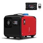 12V 8Kw Diesel Air Heater, All In One Thick Integrated Diesel Heater 5L Fuel Tank, Remote Control Black Lcd Monitor Portable Diesel Heater For Rv Truck, Bus, Boat, Car Trailer Red