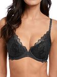 Wacoal Lace Perfection Moulded Push-Up Bra in Charcoal (WE135003) *Sizes A-DD*