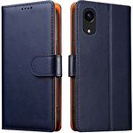 iWEOCO iPhone XR Case Wallet Genuine Leather Flip with Anti-Theft RFID Blocking Kickstand Strong Magnetic Clasp Closure Cash Credit Card Slots Protective iPhone XR Wallet Case,Sapphire Blue