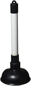 Merriway BH01938 100mm (4 inch) Sink Plunger with 225mm (9 inch) Plastic Handle Diameter, White/Black