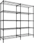 GarveeHome 5 Tier Wire Shelving Garage Shelving Heavy Duty Adjustable Garage Shelves, Storage Rack for Storage Warehouse Pantry Closet, Basement Pantry Utility Storage Shelves, 59" W X59 H X 13.8" D