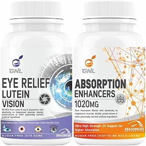 GNL Eye Supplements To Improve Vision With Lutein, Zeaxanthin, Vitamin A, C, D, E, And Omega 3 Fatty Acid To Support Reducing Dryness, Stress, Itchy, UV Light, & Redness In Eyes- 60 Capsules (Pack 1)